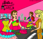 Dibujo Barbie en una tienda de ropa pintado por albabover