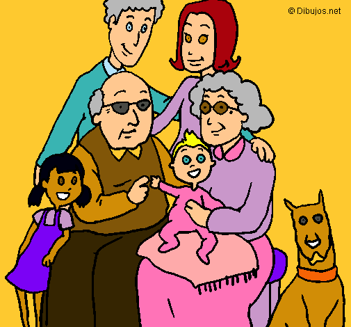 Dibujo Familia pintado por curi 
