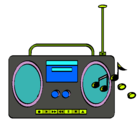 Dibujo Radio cassette 2 pintado por ghgfrtyrfdft