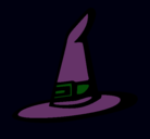 Dibujo Sombrero de bruja pintado por halloween
