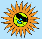 Dibujo Sol con gafas de sol pintado por DASKJD