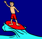 Dibujo Surfista pintado por ateo