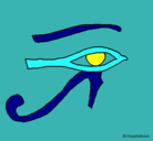 Dibujo Ojo Horus pintado por diablo