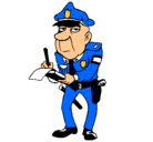 Dibujo Policía haciendo multas pintado por laicano