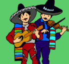 Dibujo Mariachis pintado por Yesy