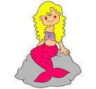 Dibujo Sirena sentada en una roca pintado por MARIAB