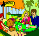 Dibujo Barbie y sus amigos en la heladería pintado por jessijann