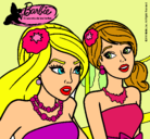 Dibujo Barbie y su amiga pintado por Loren