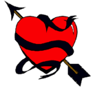 Dibujo Corazón con flecha pintado por ickkck