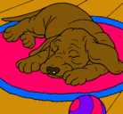 Dibujo Perro durmiendo pintado por campanita