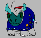 Dibujo Rinoceronte pintado por ponda