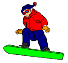 Dibujo Snowboard pintado por esqies