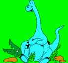 Dibujo Diplodocus sentado pintado por nugo