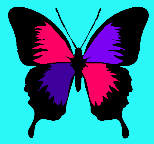 Dibujo Mariposa con alas negras pintado por melany