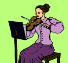 Dibujo Dama violinista pintado por hermanas01