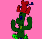 Dibujo Cactus con sombrero pintado por critina