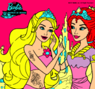 Dibujo Barbie se despiede de la reina sirena pintado por REBECAR