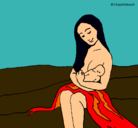 Dibujo Madre con su bebe pintado por xime06