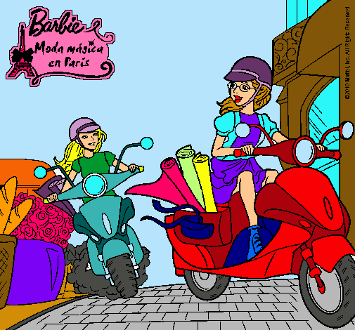 Barbie y su amiga en moto