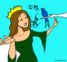 Dibujo Princesa cantando pintado por fiona
