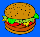 Dibujo Hamburguesa completa pintado por GRAFIX