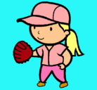 Dibujo Jugadora de béisbol pintado por 123457