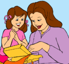 Dibujo Madre e hija pintado por flenchita