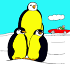 Dibujo Familia pingüino pintado por superbascur