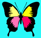 Dibujo Mariposa con alas negras pintado por  lindo