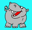 Dibujo Hipopótamo pintado por fercc