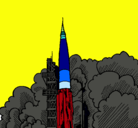 Dibujo Lanzamiento cohete pintado por nicholay