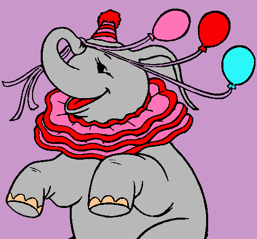 Elefante con 3 globos