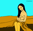 Dibujo Madre con su bebe pintado por there