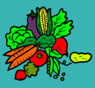 Dibujo verduras pintado por mosko
