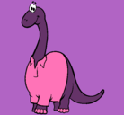 Dibujo Diplodocus con camisa pintado por janeth