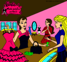 Dibujo Barbie en una tienda de ropa pintado por marlen