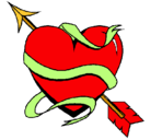 Dibujo Corazón con flecha pintado por alix