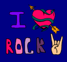 Dibujo I love rock pintado por amuchi