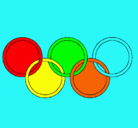 Dibujo Anillas de los juegos olimpícos pintado por toni