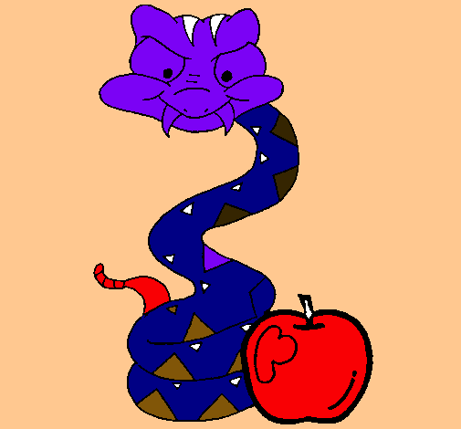 Serpiente y manzana