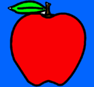 Dibujo manzana pintado por manzana
