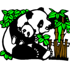 Dibujo Mama panda pintado por sharon