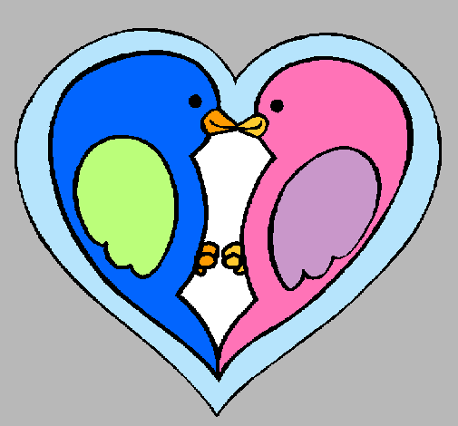 Dibujo de Pajaritos enamorados pintado por Pajaritos en  el día  16-02-11 a las 12:26:22. Imprime, pinta o colorea tus propios dibujos!