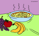 Dibujo Fruta y caracoles a la cazuela pintado por hermanas01