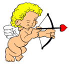 Dibujo Cupido apuntando con la flecha pintado por mayeli