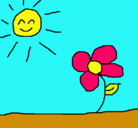 Dibujo Sol y flor 2 pintado por pijita