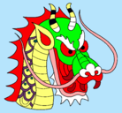 Dibujo Cabeza de dragón pintado por ateo