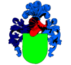 Dibujo Escudo de armas y casco pintado por jaque