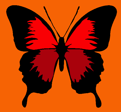 Dibujo Mariposa con alas negras pintado por kmy-maura
