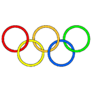 Dibujo Anillas de los juegos olimpícos pintado por olimpicos